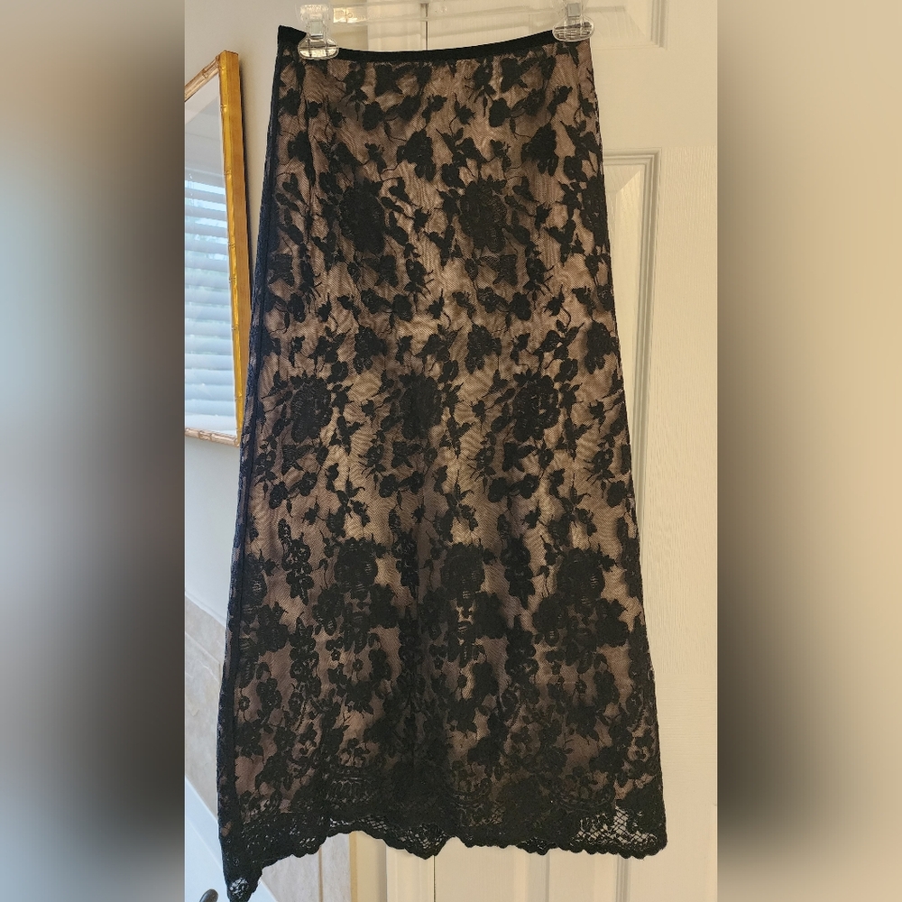 Talbots Black Lace A-Line Skirt